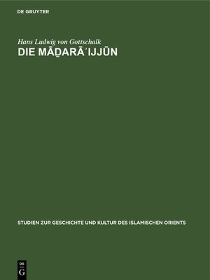 cover image of Die Māḏarāʾijjūn